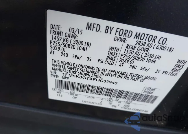 1FM5K8GTXFGC37945: 43605173