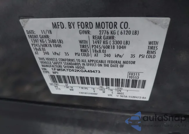 1FM5K7D82KGA49473: 43605249