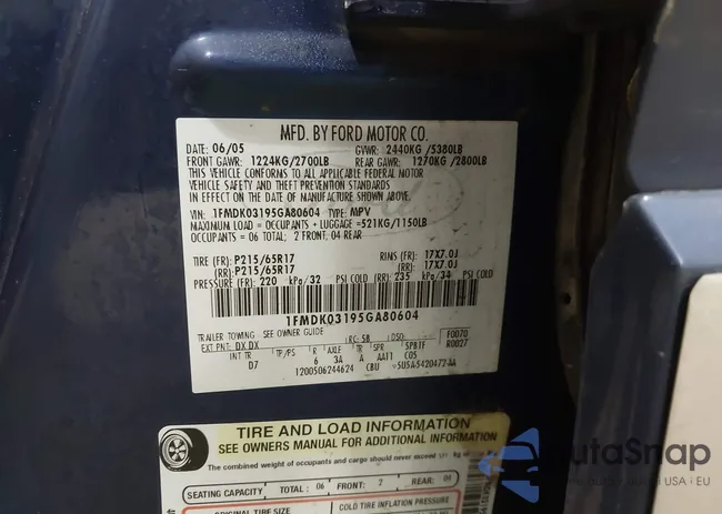 1FMDK03195GA80604: 43606515