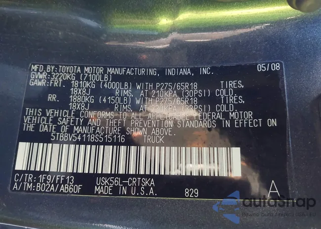 5TBBV54118S515116: 43606544