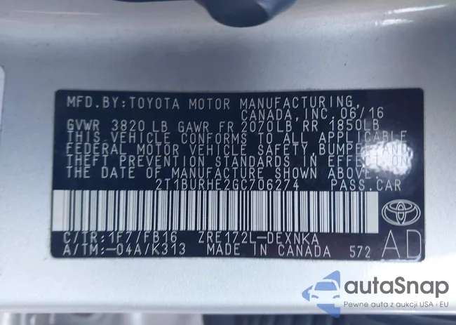 2T1BURHE2GC706274: 43606561