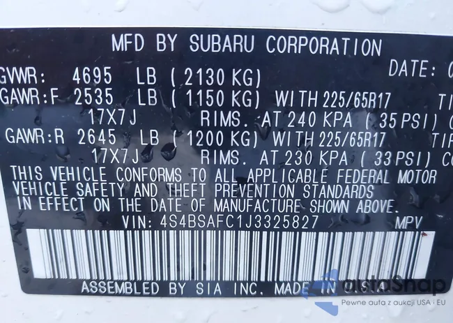 4S4BSAFC1J3325827: 43606563