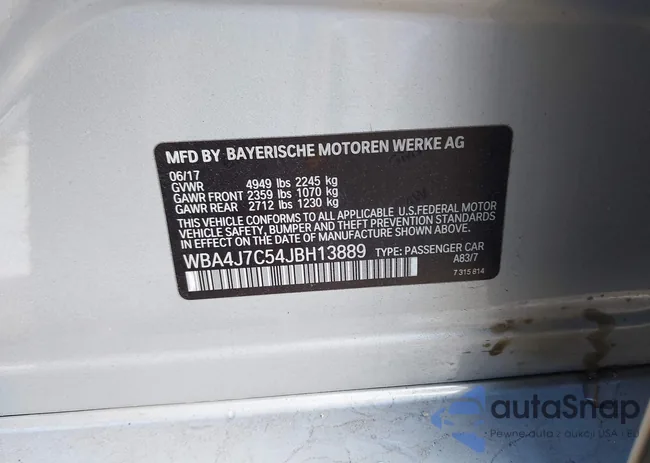 WBA4J7C54JBH13889: 43606644
