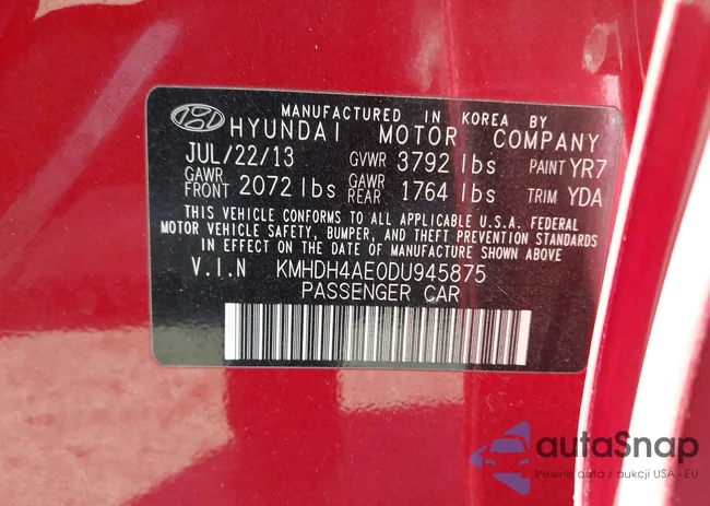 KMHDH4AE0DU945875: 43606698