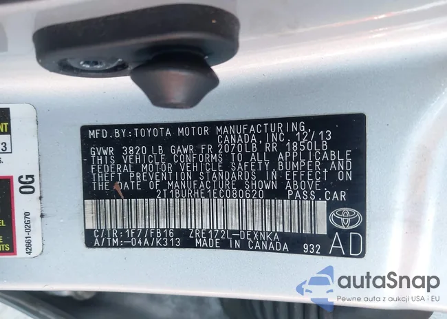 2T1BURHE1EC080620: 43606012