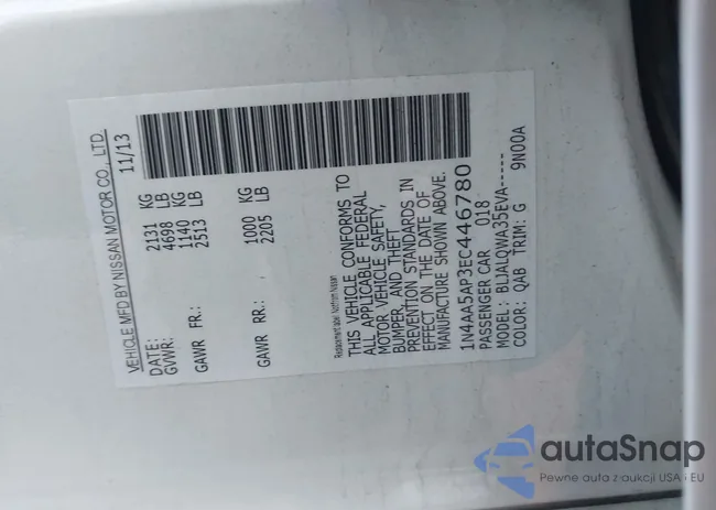 1N4AA5AP3EC446780: 43606018