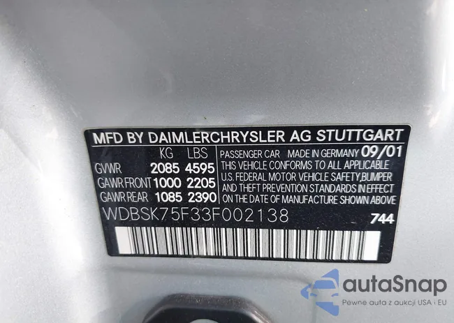 WDBSK75F33F002138: 43606134