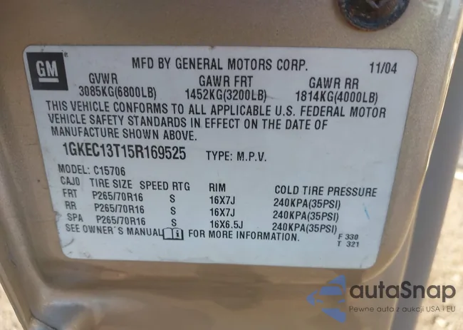 1GKEC13T15R169525: 43606164