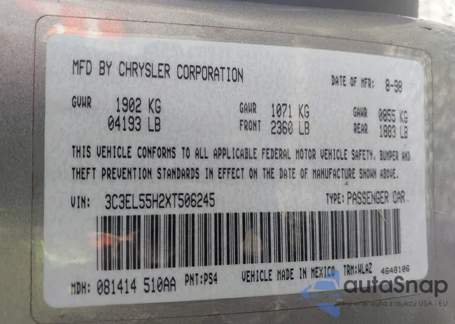 3C3EL55H2XT506245: 43606219