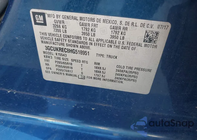 3GCUKREC8HG518951: 43607302