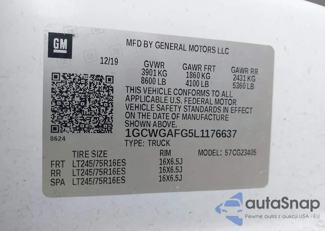 1GCWGAFG5L1176637: 43607348