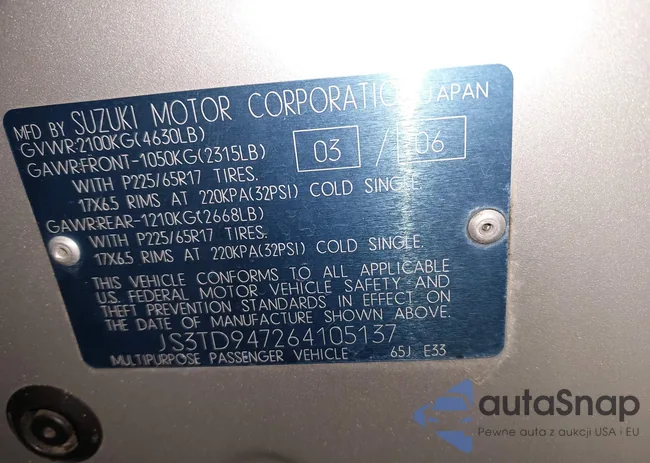 JS3TD947264105137: 43607372