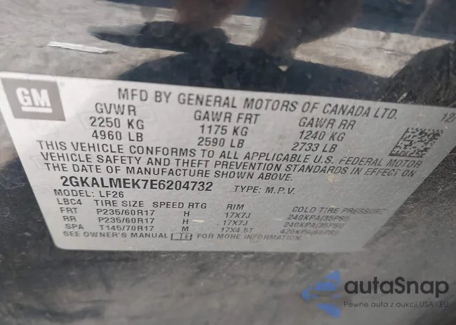 2GKALMEK7E6204732: 43607504