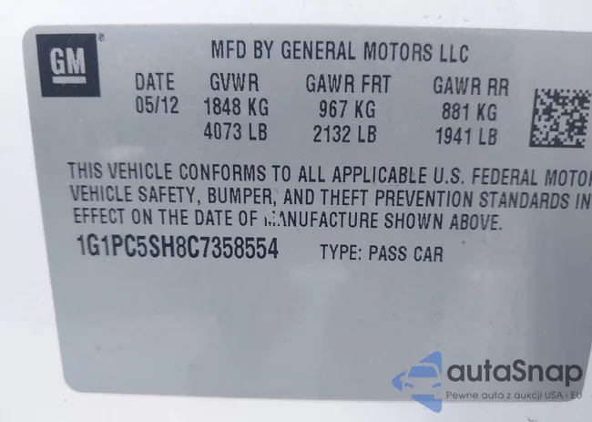 1G1PC5SH8C7358554: 43607599