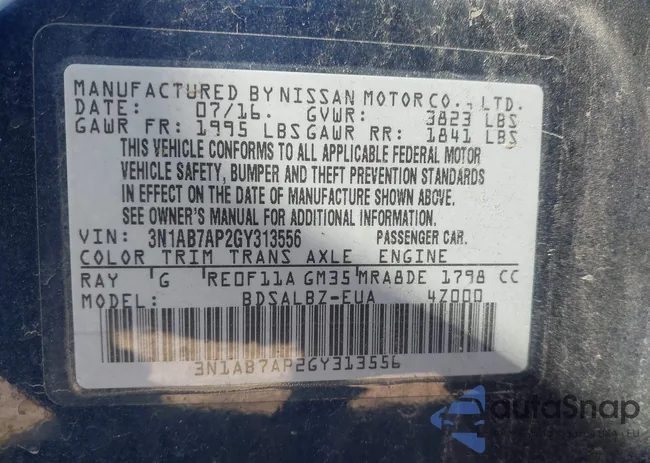 3N1AB7AP2GY313556: 43607608