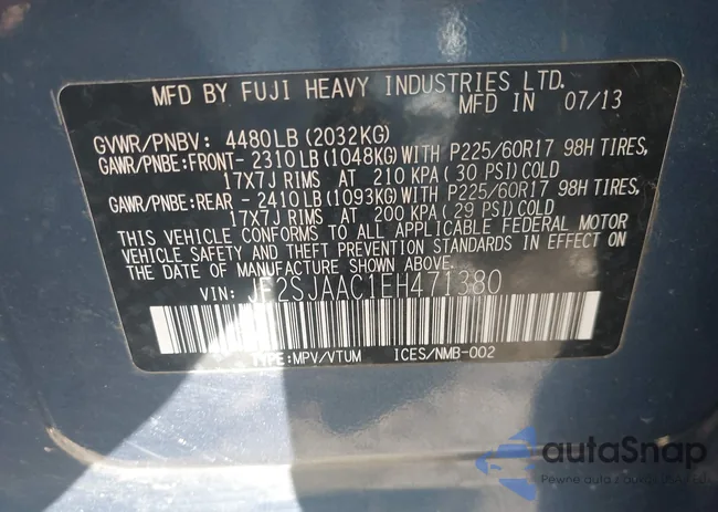 JF2SJAAC1EH471380: 43607702