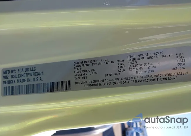 1C4JJXR67PW703474: 43607745