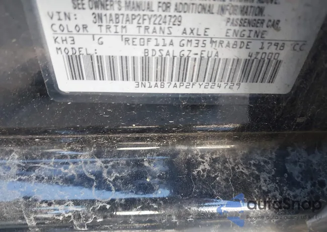 3N1AB7AP2FY224729: 43607749