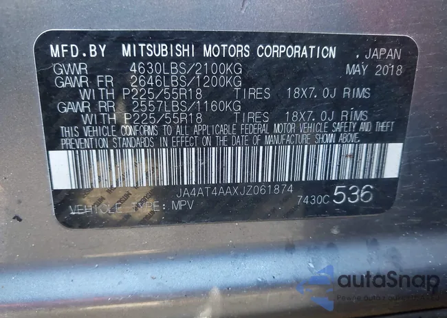 JA4AT4AAXJZ061874: 43607788