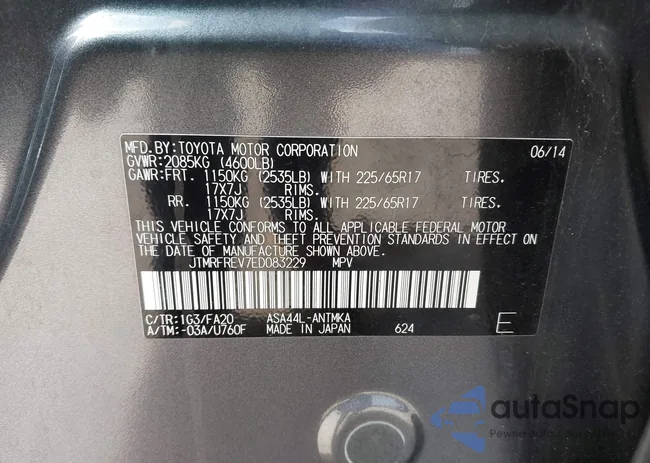 JTMRFREV7ED083229: 43607810