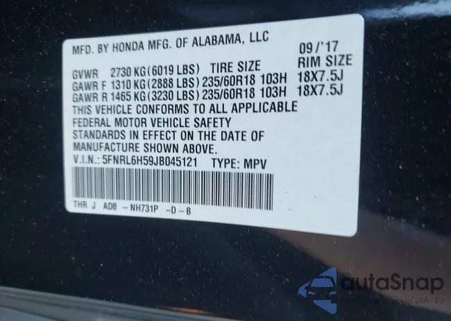 5FNRL6H59JB045121: 43606914