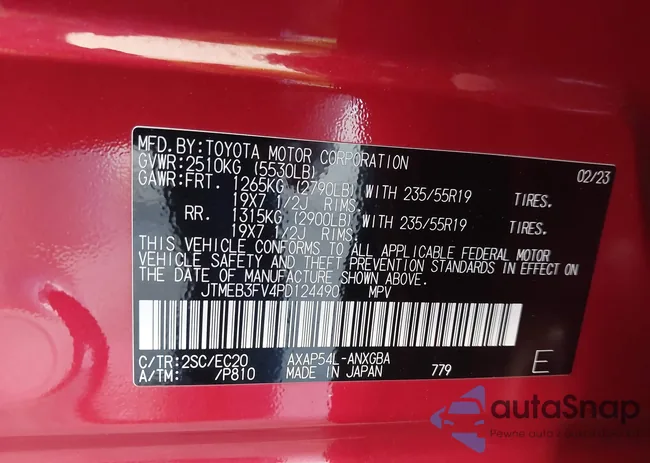 JTMEB3FV4PD124490: 43607106