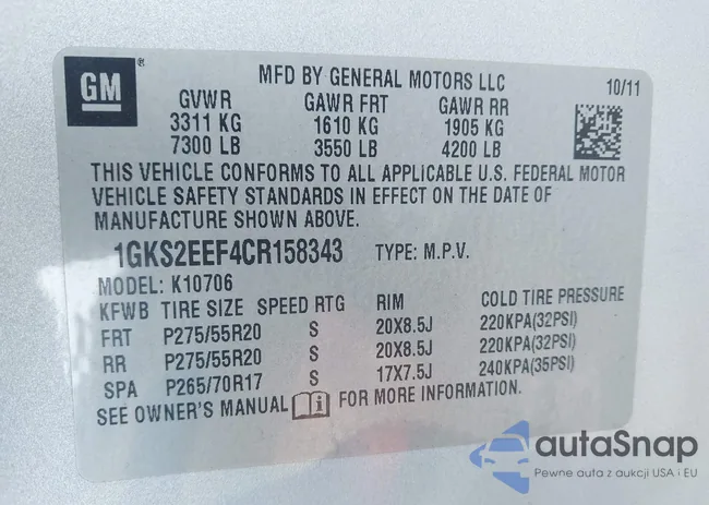 1GKS2EEF4CR158343: 43607279