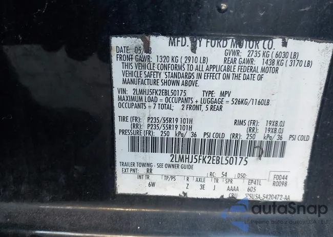 2LMHJ5FK2EBL50175: 43608300