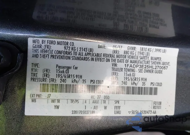 1FADP3E25HL270057: 43608446