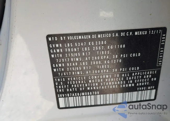 3VV1B7AX8JM086709: 43608453