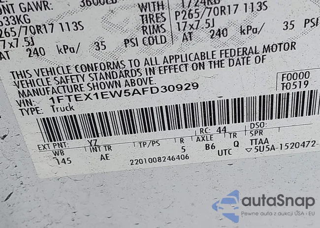 1FTEX1EW5AFD30929: 43608471