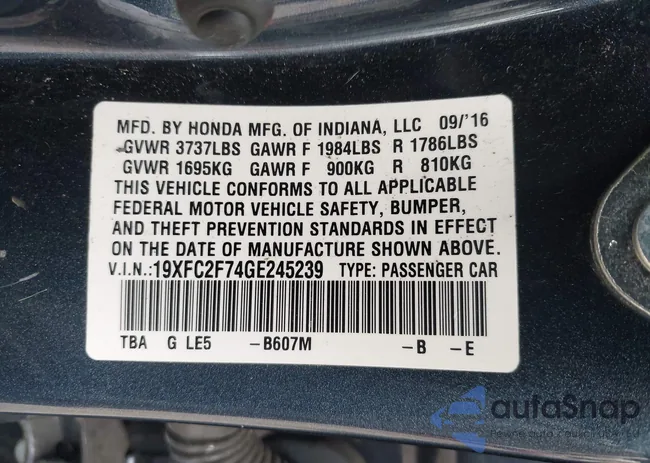 19XFC2F74GE245239: 43608535