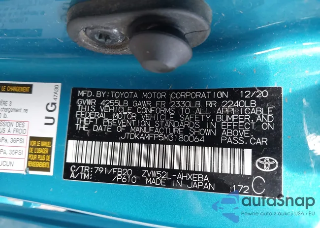 JTDKAMFP5M3180064: 43608579