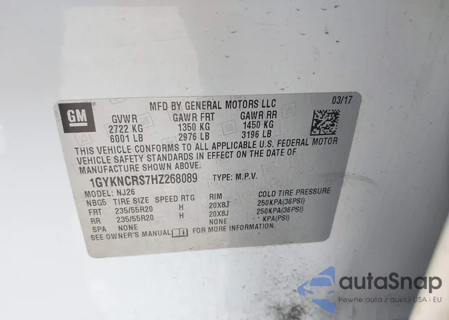 1GYKNCRS7HZ268089: 43608595