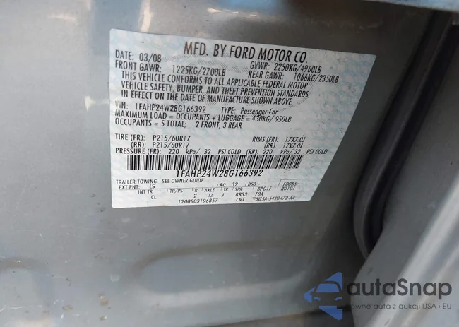 1FAHP24W28G166392: 43608632