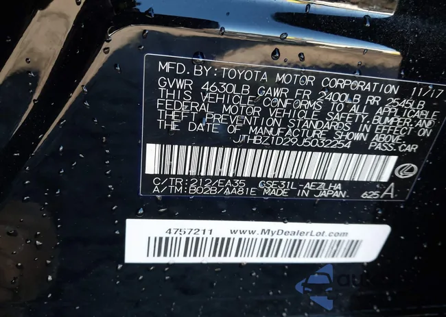 JTHBZ1D29J5032254: 43608740