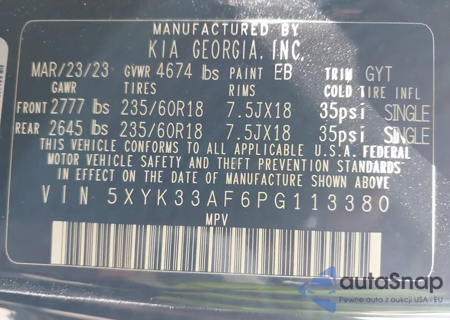 5XYK33AF6PG113380: 43608815