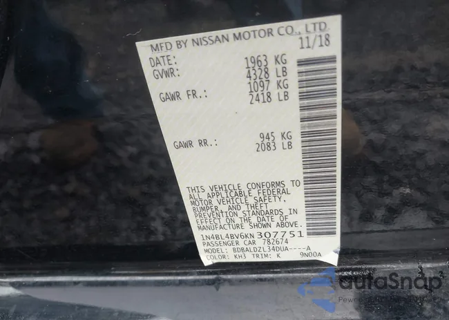 1N4BL4BV6KN307751: 43608115