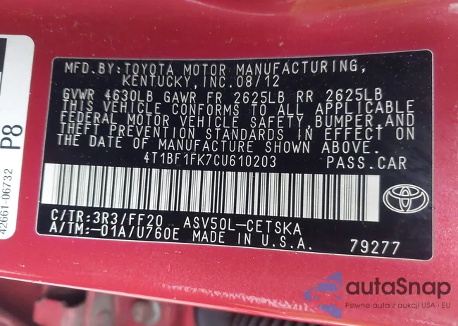 4T1BF1FK7CU610203: 43608228