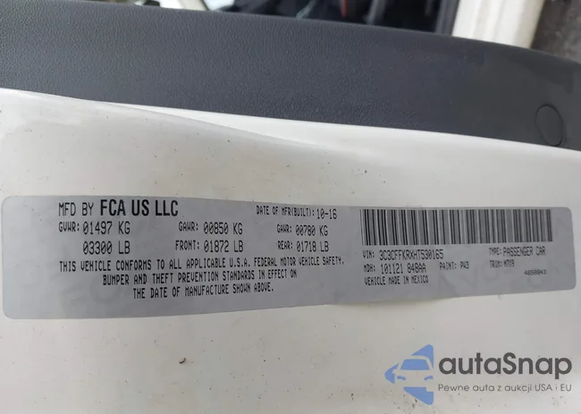 3C3CFFKRXHT530165: 43608238