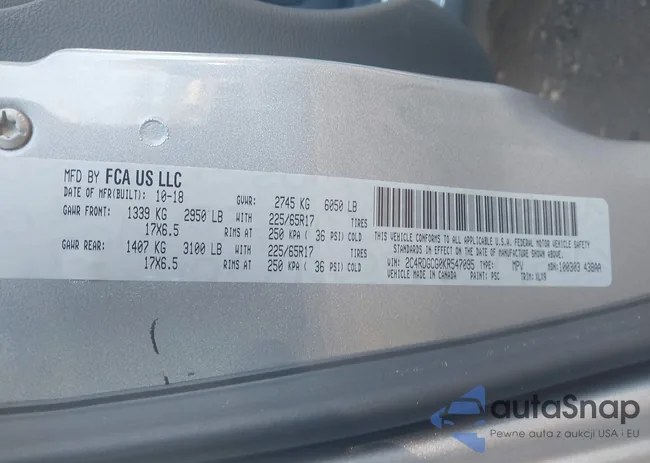 2C4RDGCG0KR547095: 43609350