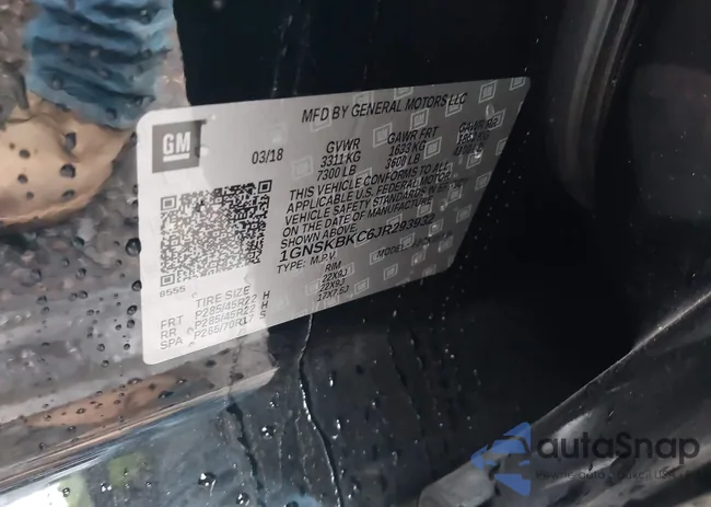 1GNSKBKC6JR293932: 43609423