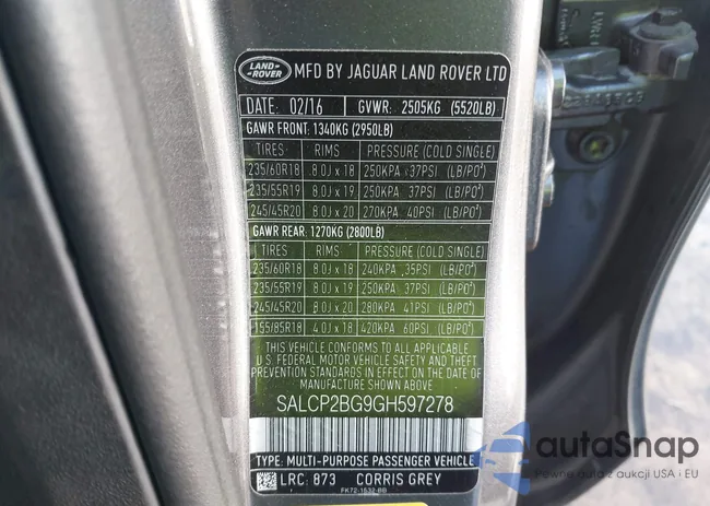 SALCP2BG9GH597278: 43609519