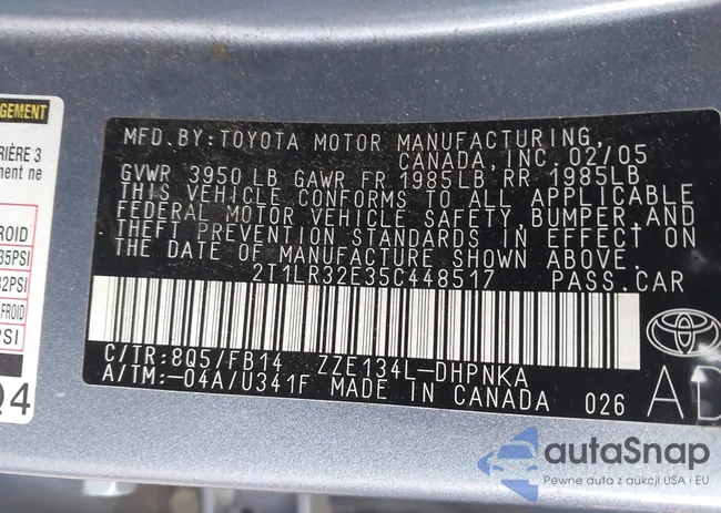 2T1LR32E35C448517: 43609585