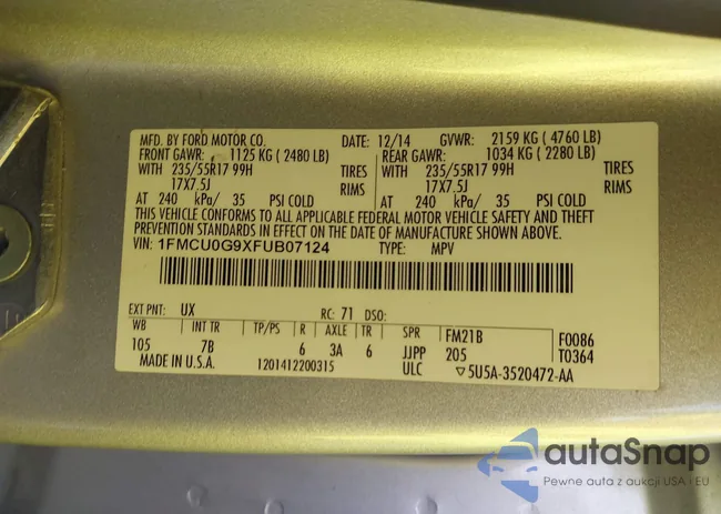 1FMCU0G9XFUB07124: 43609816