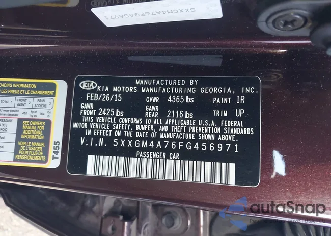 5XXGM4A76FG456971: 43609818