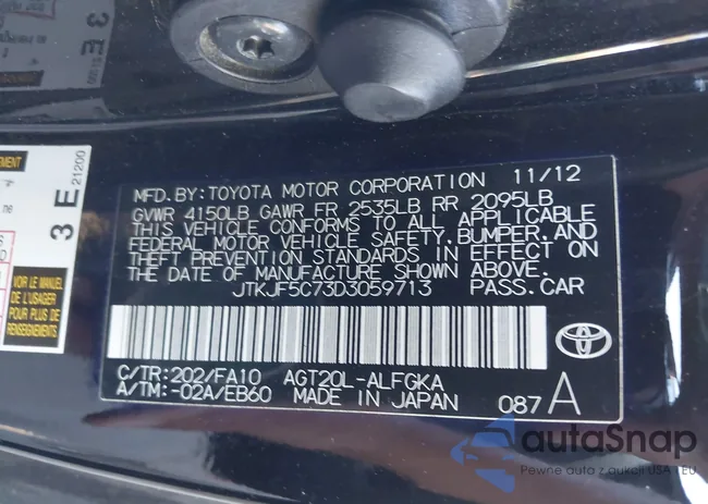 JTKJF5C73D3059713: 43609847