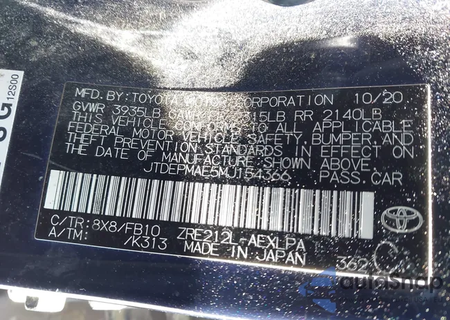 JTDEPMAE5MJ154366: 43609233