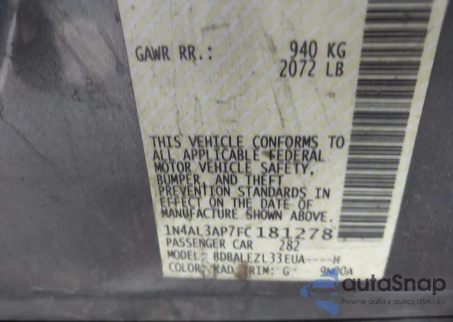 1N4AL3AP7FC181278: 43610321