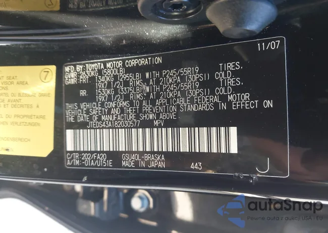 JTEDS43A182030577: 43610358